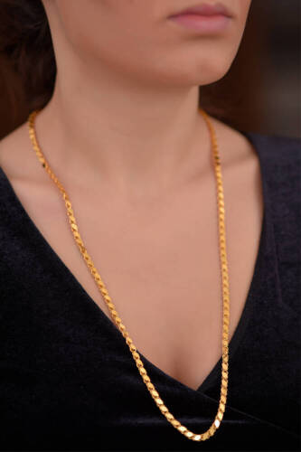 Yaldızlı Arpa Altın Zincir - (1)